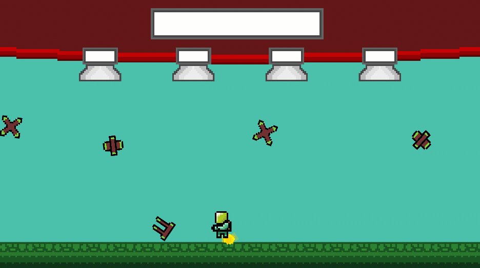 Player jetpacking and avoiding enemies in educational Unity game