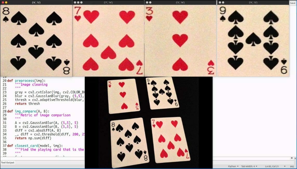Example of a program that counts BlackJack cards
