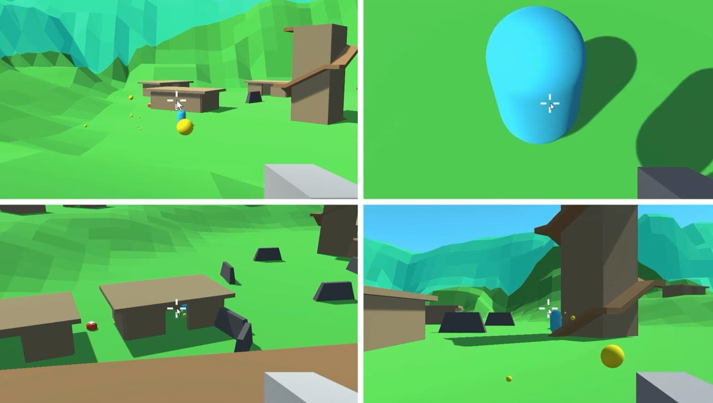 Screenshot of a battle royale style multiplayer game made in Unity