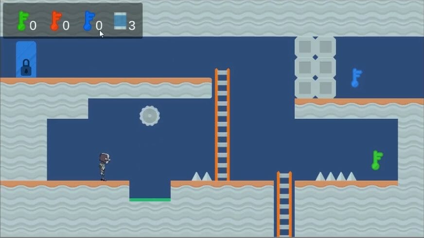 Screenshot of a puzzle platformer made with Unity