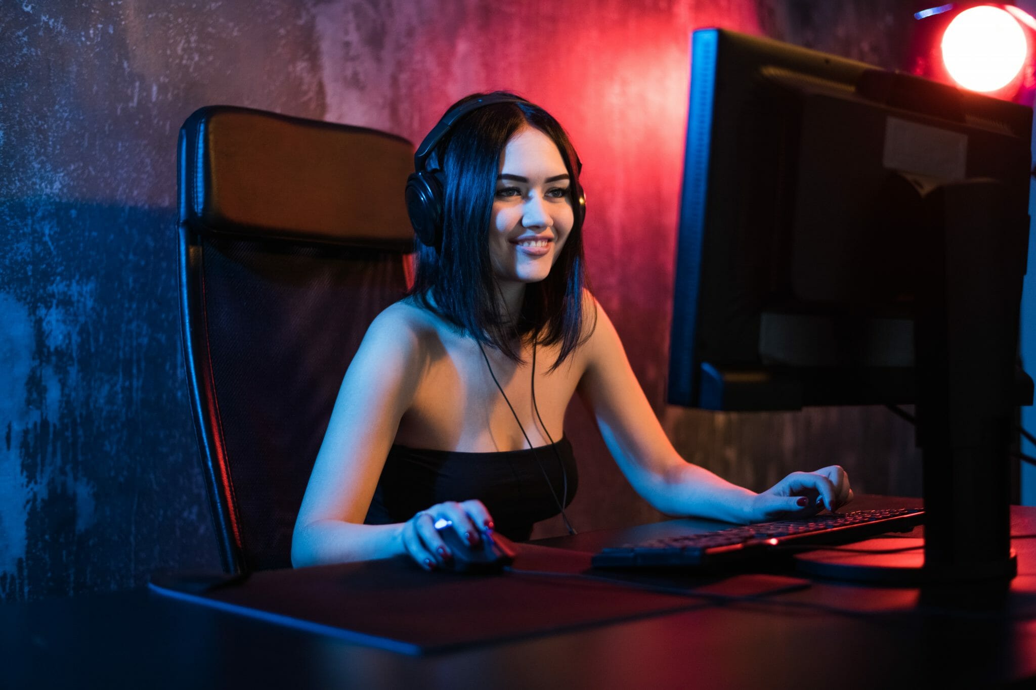 Woman playing a computer game
