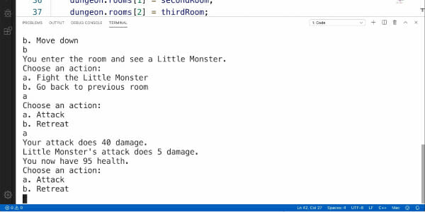 Text-based RPG example made with C++