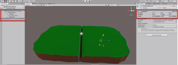 Unity scene with two tectonic plates added