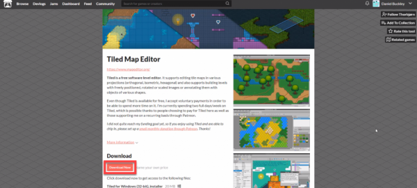 Tiled Map Editor download page