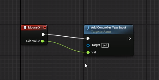 Mouse X attached to Yaw Input in Unreal Engine Blueprint