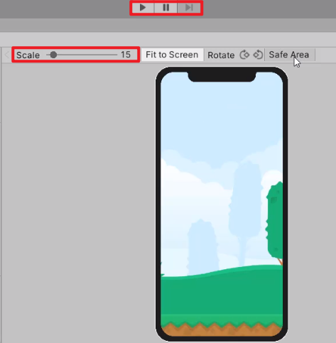 Scale option in Unity Device Simulator view