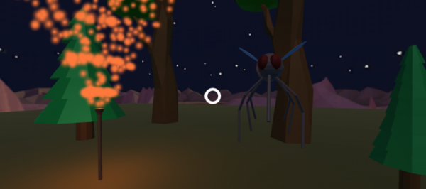 Screenshot of a VR game about mosquitoes