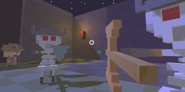 Screenshot of a VR RPG with skeletons attacking player