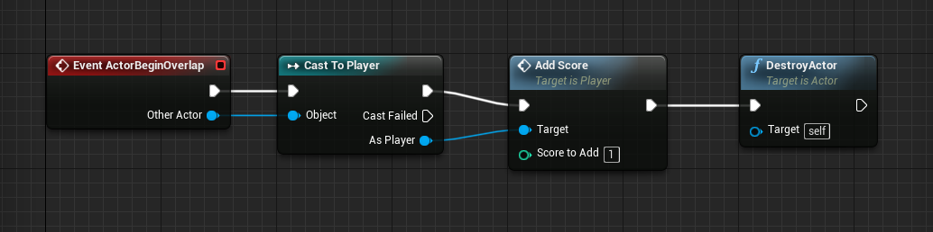 Collision logic for player and coin in Unreal Engine project
