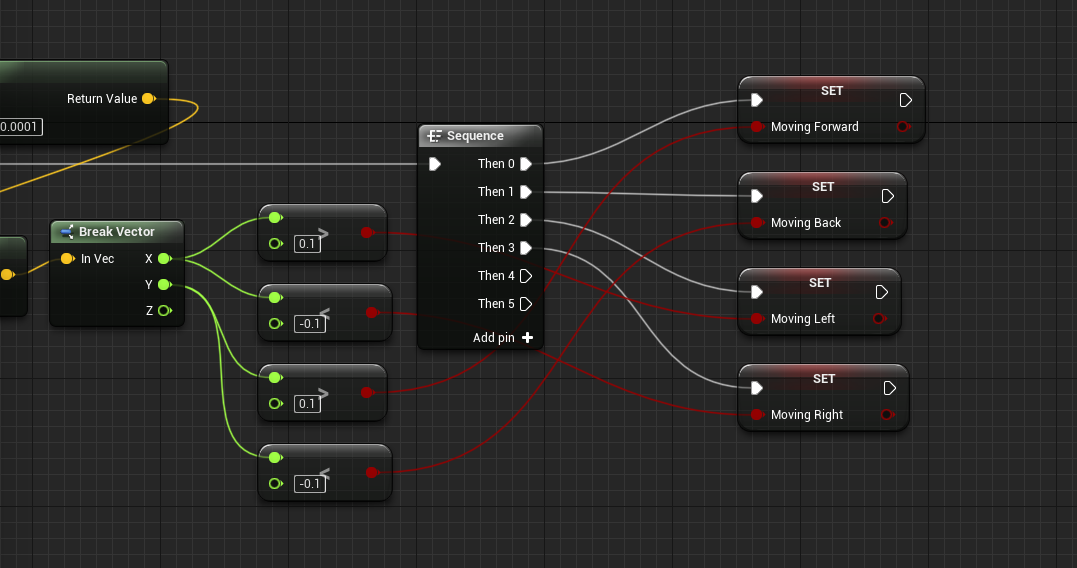 Moving booleans set within Unreal Engine event graph for player