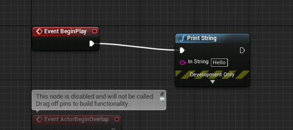 Example of flow control with Unreal blueprints.