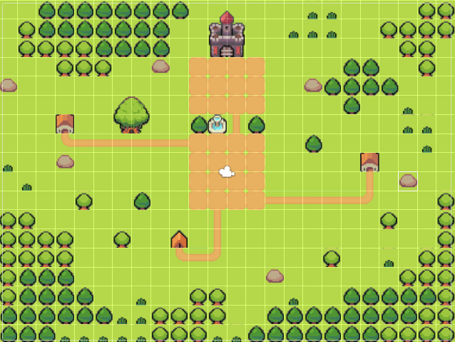 Our final town scene tilemap layout.